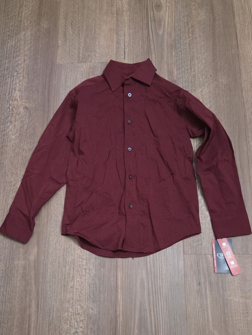 Chaps Boy's Burgundy Button-Front Dress Shirt